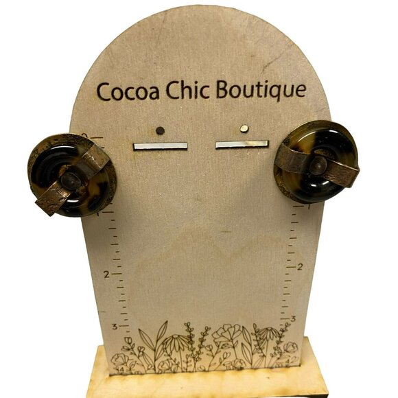 Vintage Signed Marjorie Baer SF Handmade Mixed Metal and Tortoise Omega Clip on - Picture 2 of 5